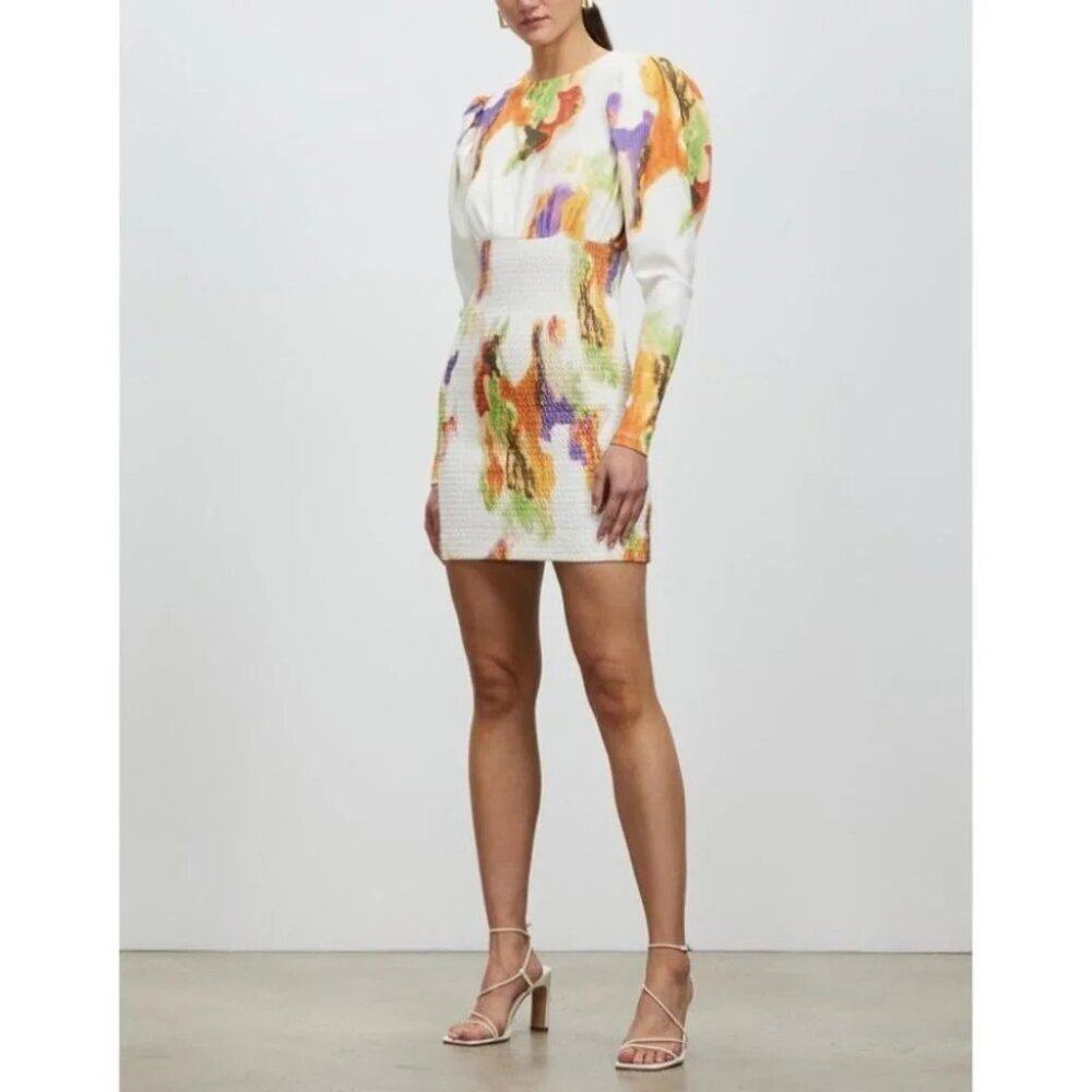 New ROTATE BIRGER CHRISTENSEN Doris Dress in Paradise Green Combo  size 6